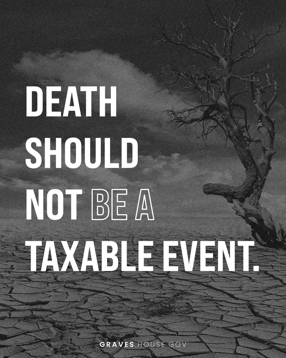RepSamGraves's tweet image. Folks shouldn’t have to sell off part of the family farm or their small business to pay the tax man. Thanks to President Trump’s One Big, Beautiful Bill, that can be a reality. Increasing the death tax exemption and making it permanent will go a long way towards keeping the farm…