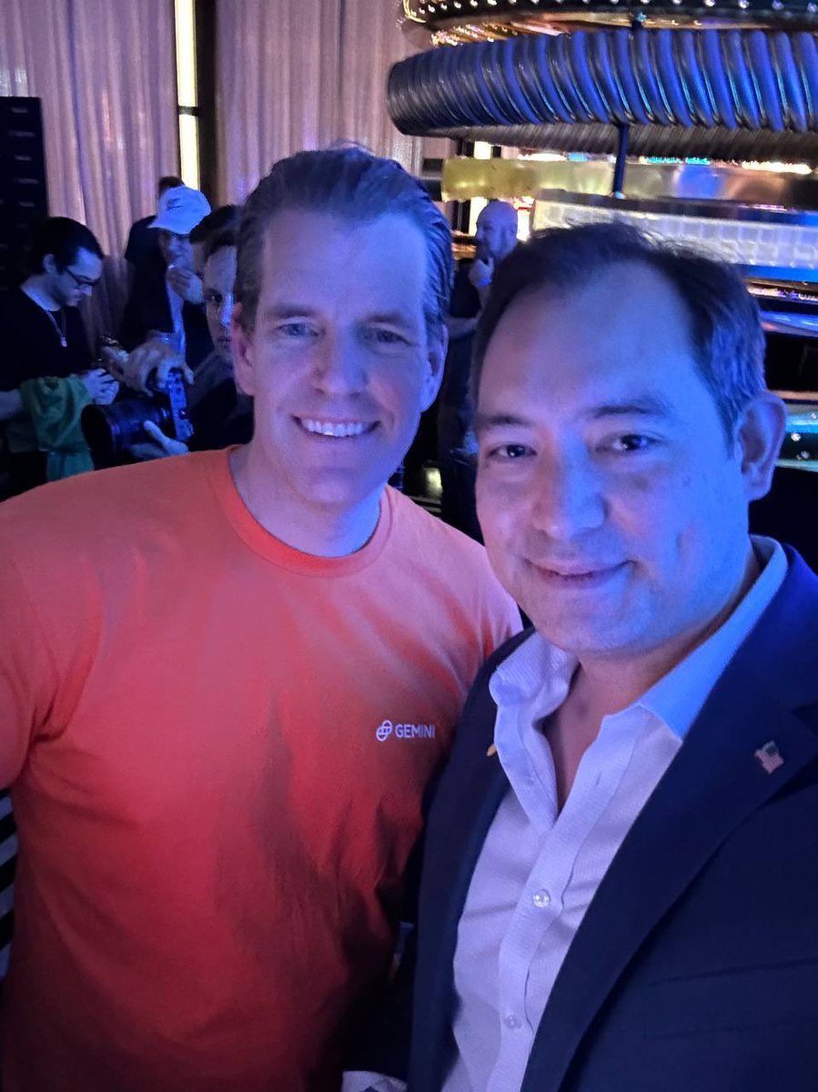 Adrian Wall (@adrianwall8395) on Twitter photo It was great to reconnect with @Tyler Winklevoss at <a href="/TheBitcoinConf/">The Bitcoin Conference</a> after many years, a fellow Harvard rower still making waves years later. It was great to reconnect with @Tyler Winklevoss at <a href="/TheBitcoinConf/">The Bitcoin Conference</a> after many years, a fellow Harvard rower still making waves years later.