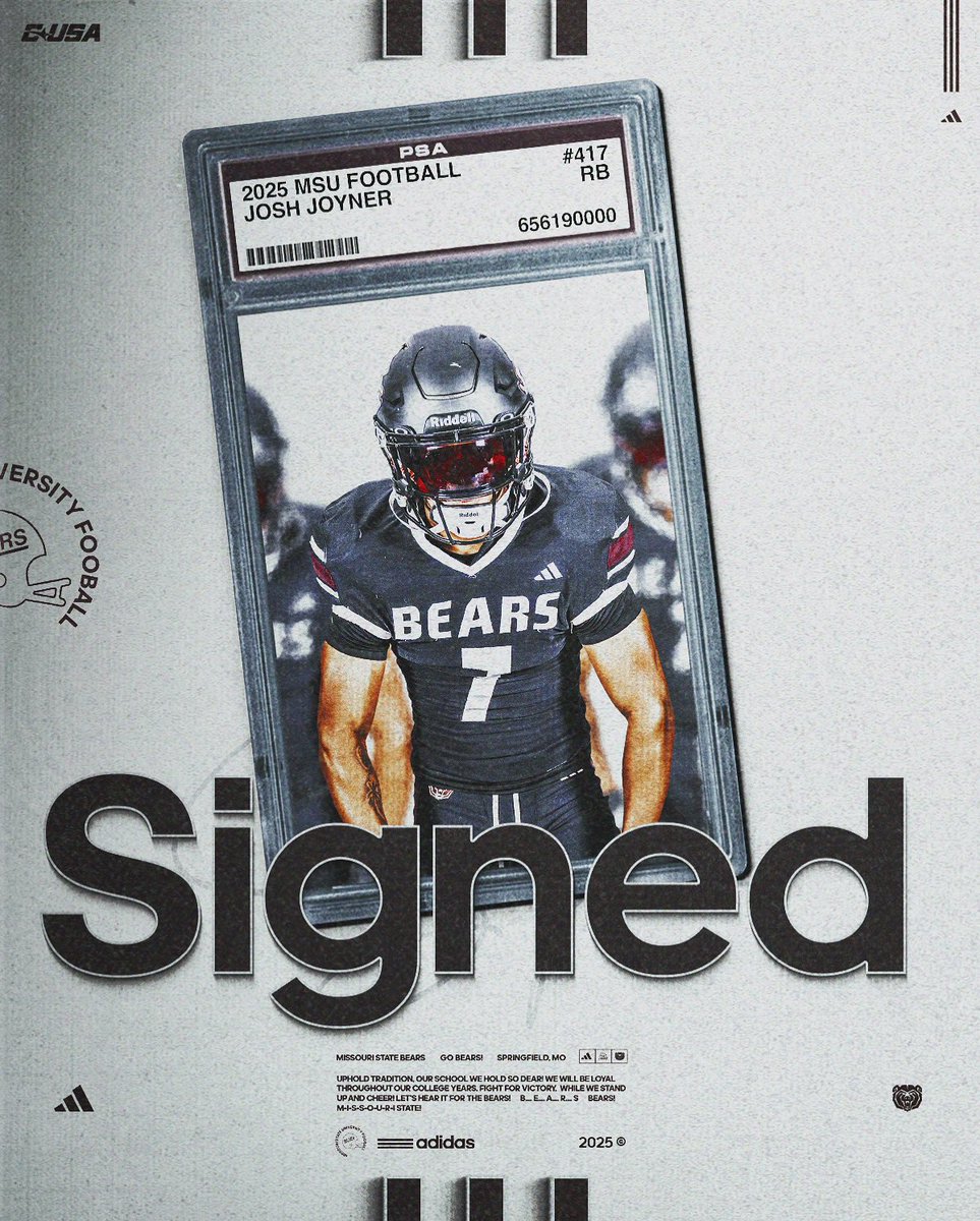 Missouri State Football (@mostatefootball) on Twitter photo πΎππππππ ππ πππ π©ππππβ ππππππ π»π₯
We are happy to welcome <a href="/JoshJoyner1_/">Josh Joynerπ</a> to our team!
Letβs get to work! πͺπ€
#OutHitOutHustle | #ProveIt πΎππππππ ππ πππ π©ππππβ ππππππ π»π₯
We are happy to welcome <a href="/JoshJoyner1_/">Josh Joynerπ</a> to our team!
Letβs get to work! πͺπ€
#OutHitOutHustle | #ProveIt
