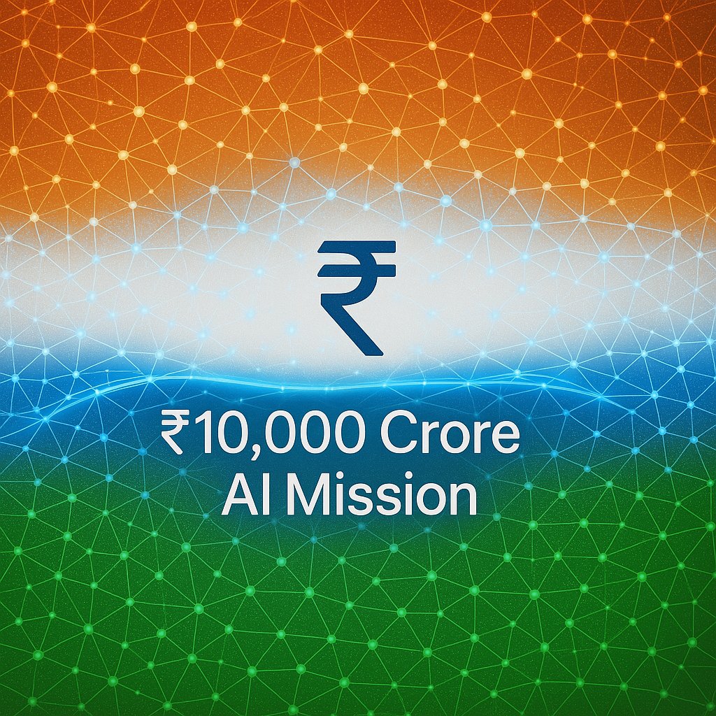Money__minds's tweet photo. India funds National AI Mission with ₹10,000 Cr. https://t.co/Cwzye49e5H