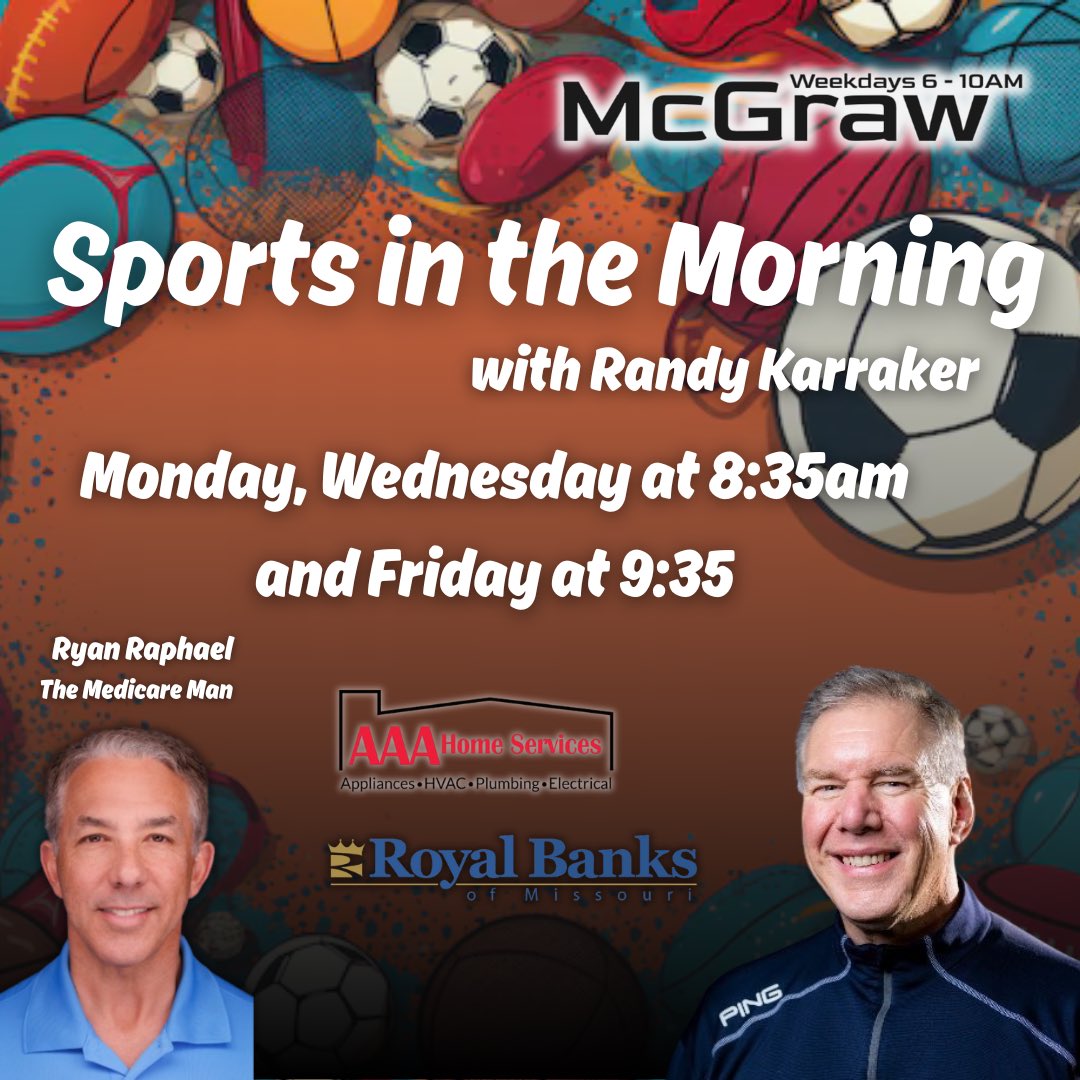 We are starting a new segment here at the Big 550 on the <a href="/McGrawMilhaven/">McGraw Milhaven</a> show!! Sports in the morning with <a href="/RandyKarraker/">Randy Karraker</a> . Tune in Monday and Wednesday at 8:35 and Friday at 9:35 to hear some great sports stories!!

#ktrs #radio #sports #talkofstl