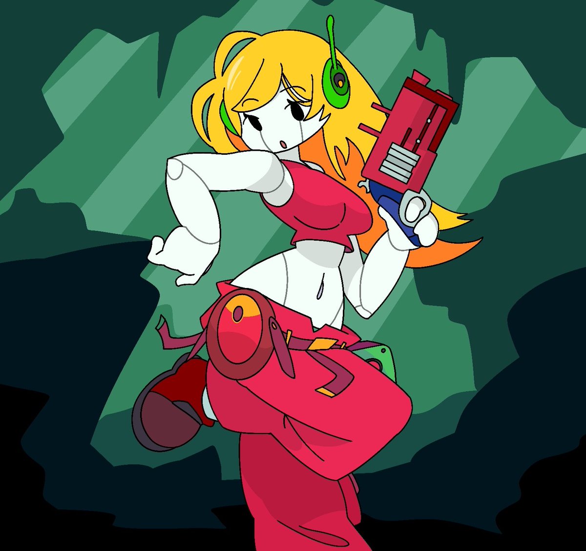 ImCensored2's tweet image. Friend asked me to draw Curly Brace from Cave Story