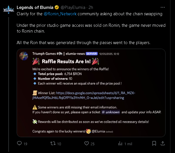 Most of the projects that have left Ronin and those that will leave in the next few days only came to suck blood like vampires.