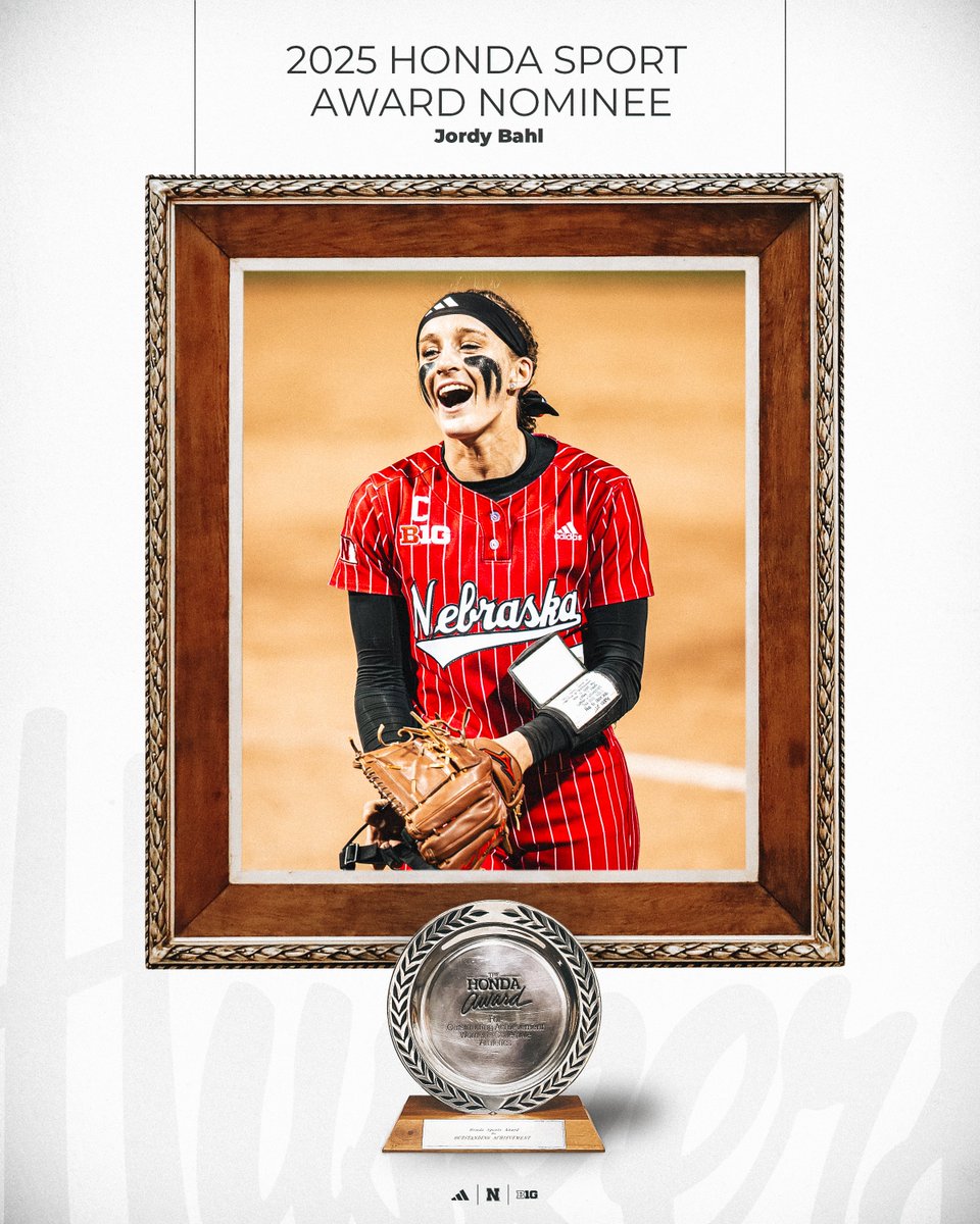 Nebraska Softball (@huskersoftball) on Twitter photo Symbolizing the best of the best in collegiate softball. 🏆
<a href="/jordybahl/">Jordyn Bahl</a> joins Ali Viola, Lori Sippel, and Denise Day ('85 winner) as the 4th in program history to be nominated for the Honda Sport Award! Symbolizing the best of the best in collegiate softball. 🏆
<a href="/jordybahl/">Jordyn Bahl</a> joins Ali Viola, Lori Sippel, and Denise Day ('85 winner) as the 4th in program history to be nominated for the Honda Sport Award!