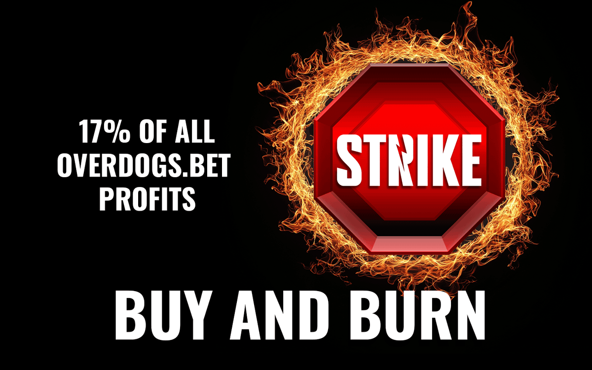 4 // Token Integration

17% of ODB's profits will be used to market buy and burn $STRIKE - making the token naturally deflationary. 🔥

Additionally in platform utility will be added for using and earning $STRIKE.