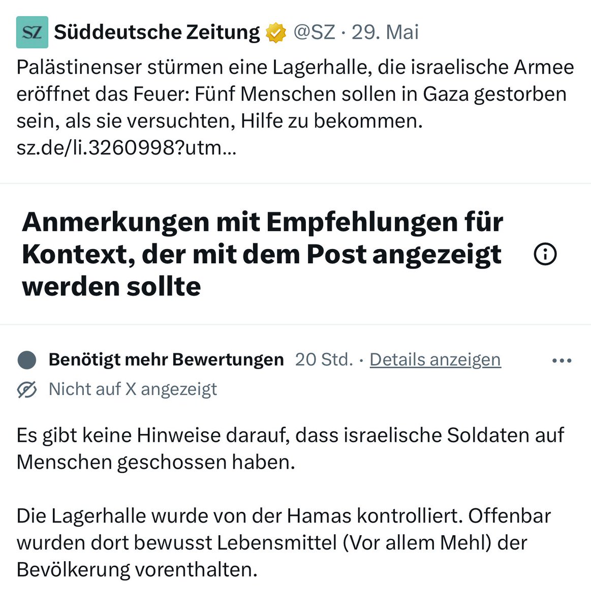 Marie von den Benken (@regendelfin) on Twitter photo Neulich bei der <a href="/SZ/">Süddeutsche Zeitung</a>:
„Die Lüge vom Genozid ist widerlegt, was machen wir jetzt gegen Israel?“
„Hungersnot“
„Nee, Israel hat 2 Millionen Mahlzeiten in 2 Tagen verteilt“
„IDF schießt auf hungrige Zivilisten“
„Das war Hamas“
„Egal“
„Das ist aber schon dreist gelogen“
„EGAL!“ Neulich bei der <a href="/SZ/">Süddeutsche Zeitung</a>:
„Die Lüge vom Genozid ist widerlegt, was machen wir jetzt gegen Israel?“
„Hungersnot“
„Nee, Israel hat 2 Millionen Mahlzeiten in 2 Tagen verteilt“
„IDF schießt auf hungrige Zivilisten“
„Das war Hamas“
„Egal“
„Das ist aber schon dreist gelogen“
„EGAL!“