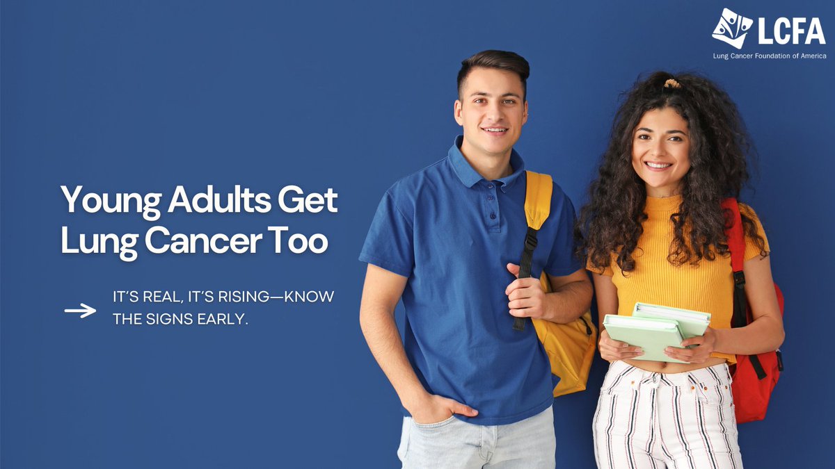 Lung cancer is rising among young adults, yet many are overlooked—even when symptoms are present. No one is too young for lung cancer, and no one should be dismissed. Learn more about the risks in the link: bit.ly/4a4G1Hk