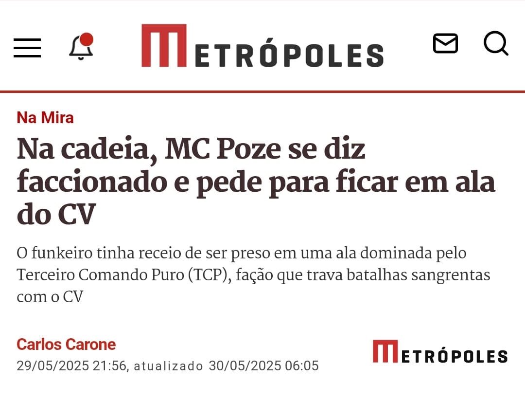 O infeliz se apresenta como membro do Comando Vermelho, mas os políticos Psolentos insistem e chamar o bandido de “artista”. 
Esse é o retrato da narcocultura!