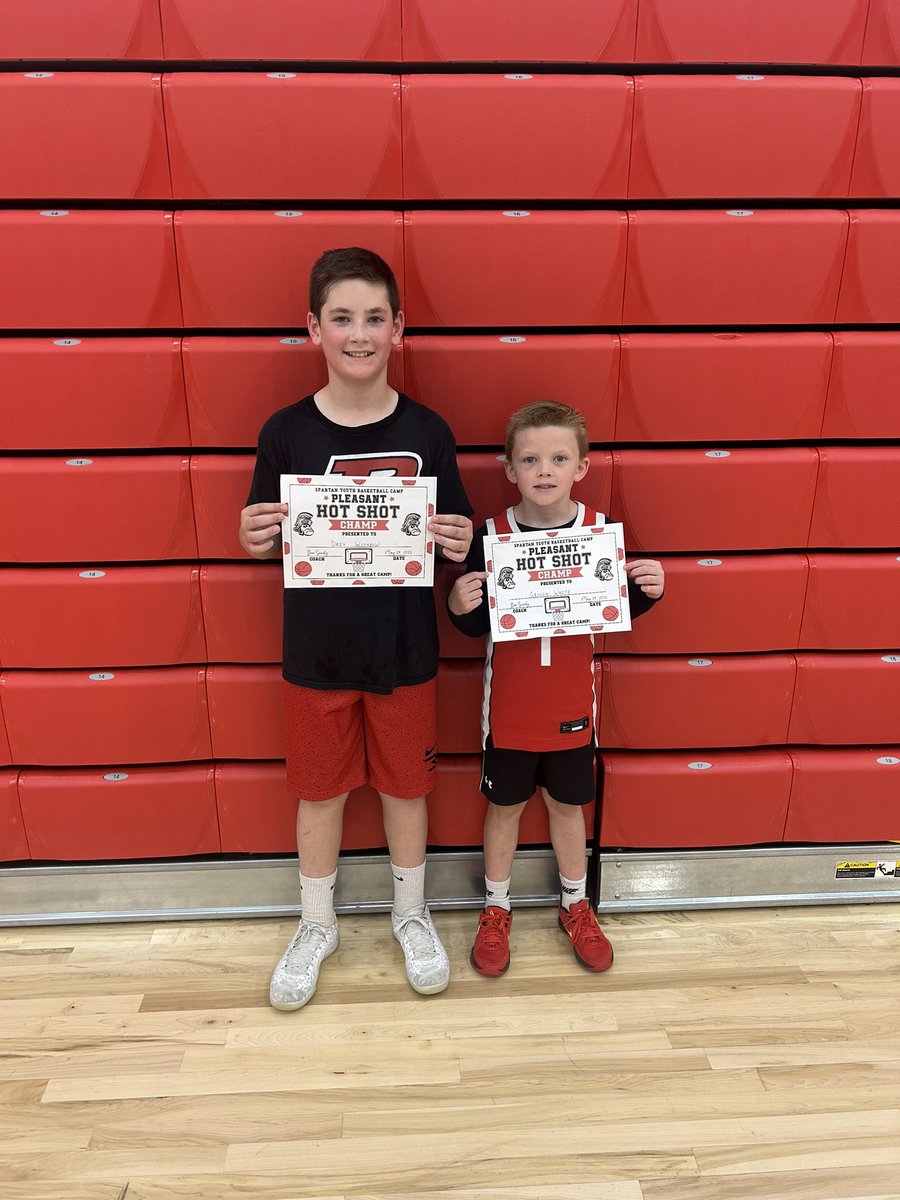 Pleasant Local Athletics (@pls_spartans) on Twitter photo Pleasant Youth Camp Hot Shot Champs:
3rd/4th Graham White
5th/6th Drey Withrow
<a href="/pleasantlocal/">Pleasant Local</a> Pleasant Youth Camp Hot Shot Champs:
3rd/4th Graham White
5th/6th Drey Withrow
<a href="/pleasantlocal/">Pleasant Local</a>