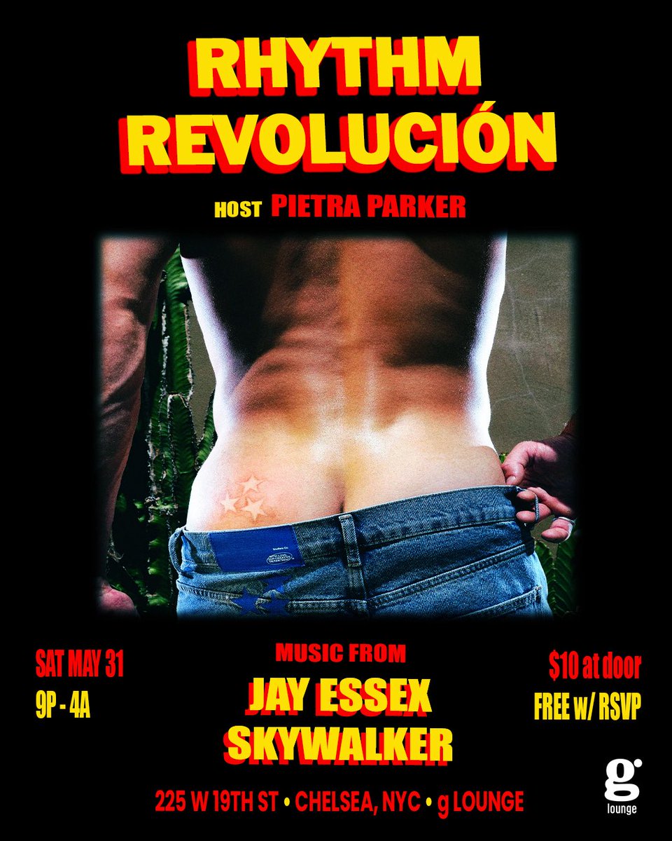 Devan Meji (@devanmeji) on Twitter photo SATURDAY!
G Lounge Chelsea 🪩
Come ready to party! ☝️👅☝️
RHYTHM REVOLUTION 🔥
it’s gonna be hot!
Let’s Dance! 🙌
💋💋 <a href="/NYCDominicano/">Xavier Blanco</a> SATURDAY!
G Lounge Chelsea 🪩
Come ready to party! ☝️👅☝️
RHYTHM REVOLUTION 🔥
it’s gonna be hot!
Let’s Dance! 🙌
💋💋 <a href="/NYCDominicano/">Xavier Blanco</a>
