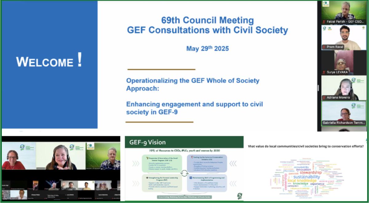 On the 29th of May, over 200 participants gathered virtually for <a href="/theGEF/">Global Environment Facility (GEF)</a>  Consultation with Civil Society. The focus of the event was clear: “Operationalizing the GEF Whole of Society Approach: Enhancing Engagement and Support to Civil Society in GEF-9.”

gefcsonetwork.org/from-principle…