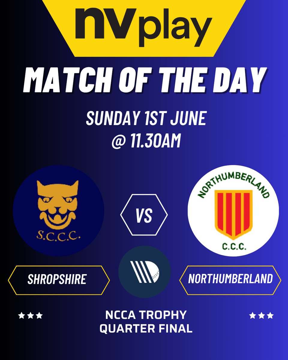 The Premier League Cricket Club ™ (@tplcricketclub) on Twitter photo Todays <a href="/nvplaycricket/">NV Play</a> 'Match of the Day' is . . .
<a href="/shropshireccc/">Shropshire CCC</a> v <a href="/NCB_Cricket/">Northumberland Cricket Board</a> in the Quarter Final of the <a href="/NCCA_uk/">NCCA (National Counties Cricket Association)</a> 50 Over Trophy.
Shropshire go into the quarter final unbeaten whilst Northumberland won 3 out of 4 of their group games and both sides are stacked with players Todays <a href="/nvplaycricket/">NV Play</a> 'Match of the Day' is . . .
<a href="/shropshireccc/">Shropshire CCC</a> v <a href="/NCB_Cricket/">Northumberland Cricket Board</a> in the Quarter Final of the <a href="/NCCA_uk/">NCCA (National Counties Cricket Association)</a> 50 Over Trophy.
Shropshire go into the quarter final unbeaten whilst Northumberland won 3 out of 4 of their group games and both sides are stacked with players