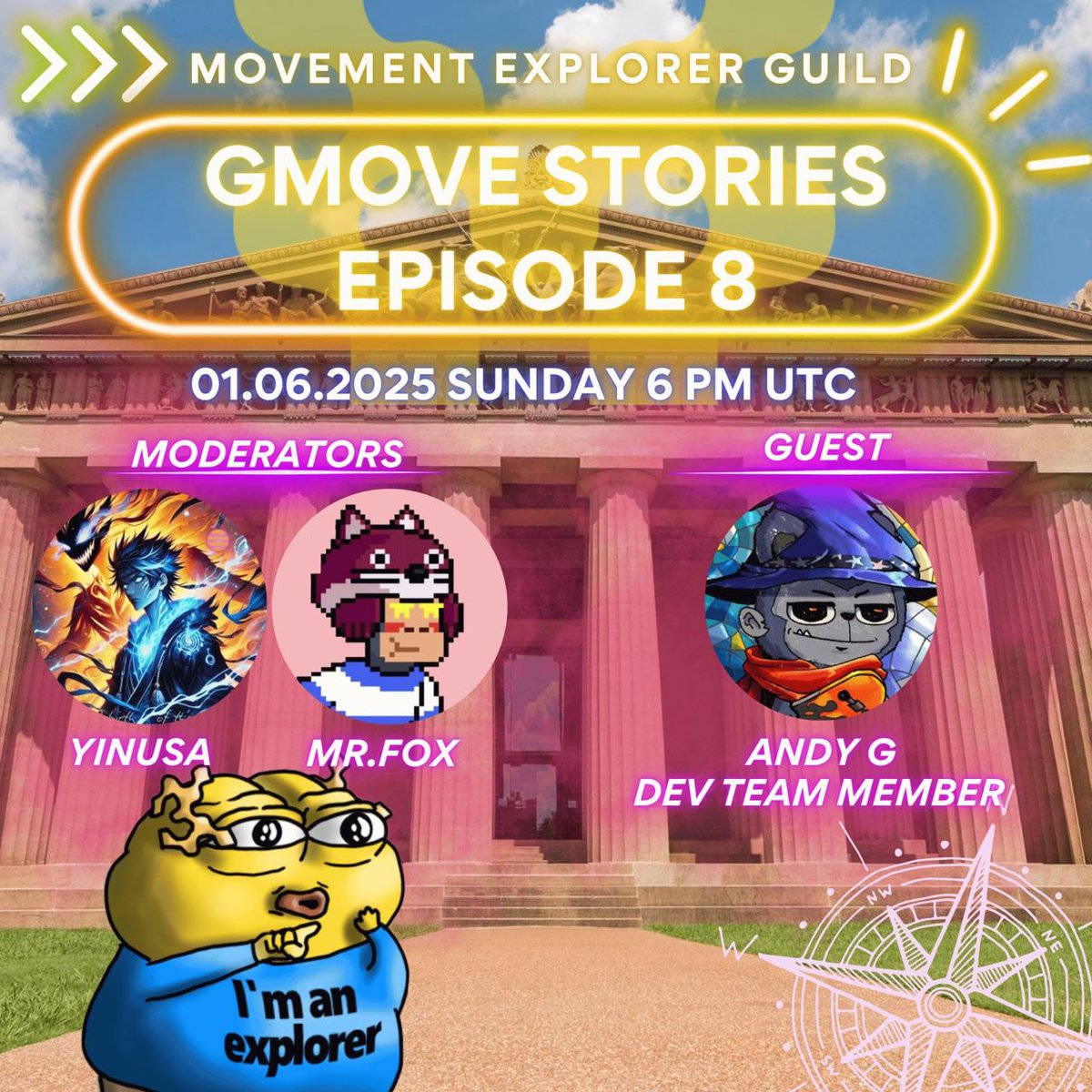 ⚡️Another important era for Movement has successfully passed — the Movers are fed and happy.
And this Sunday, we're launching the eighth episode of Gmove Stories, featuring a very special guest — <a href="/andygmove/">Andy G</a>, a member of the dev core team, a true legend, and an all-around great