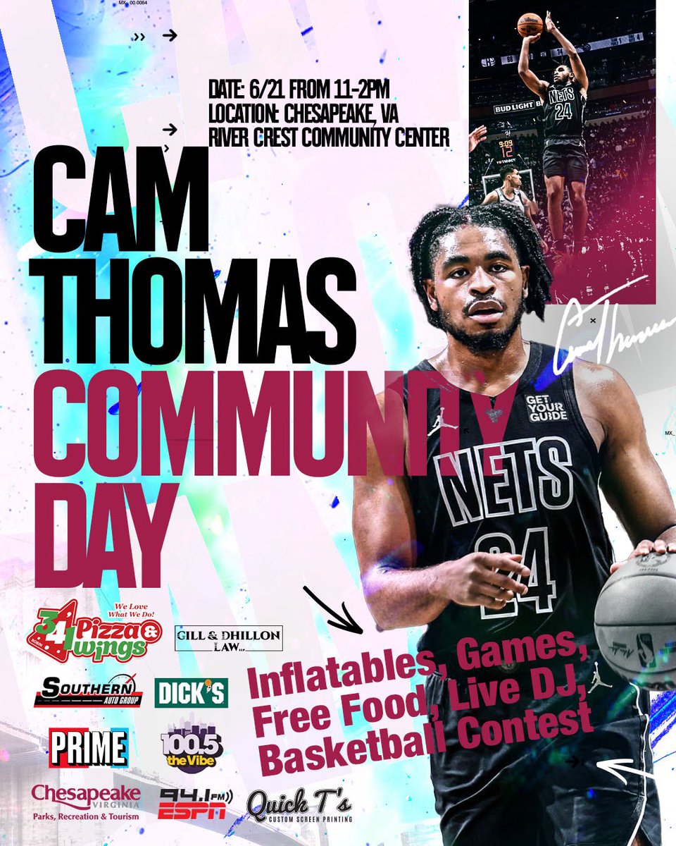 24_camthomas's tweet image. Come out & have a great time at my community day in Chesapeake, Va Saturday June 21st from 11-2pm at River Crest Community Center