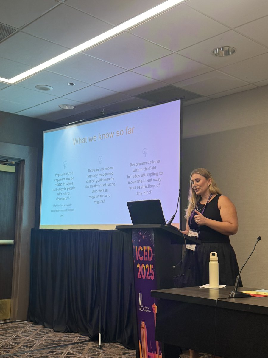 Loved the opportunity to present our research at #ICED on the experiences of seeking ED tx as a vegetarian/vegan. If you’re interested in learning more, our paper is available open access at doi.org/10.3390/nu1702…