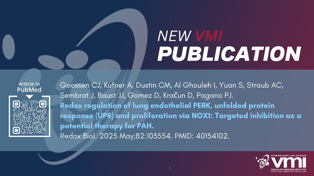 Vascular Medicine Institute (@pittvmi) on Twitter photo 📢New paper published in <a href="/sciencedirect/">Elsevier | ScienceDirect</a>'s Redox Biology from the <a href="/PpaganoLab/">The Pagano Lab</a>.
🔗pubmed.ncbi.nlm.nih.gov/40154102/ 📢New paper published in <a href="/sciencedirect/">Elsevier | ScienceDirect</a>'s Redox Biology from the <a href="/PpaganoLab/">The Pagano Lab</a>.
🔗pubmed.ncbi.nlm.nih.gov/40154102/