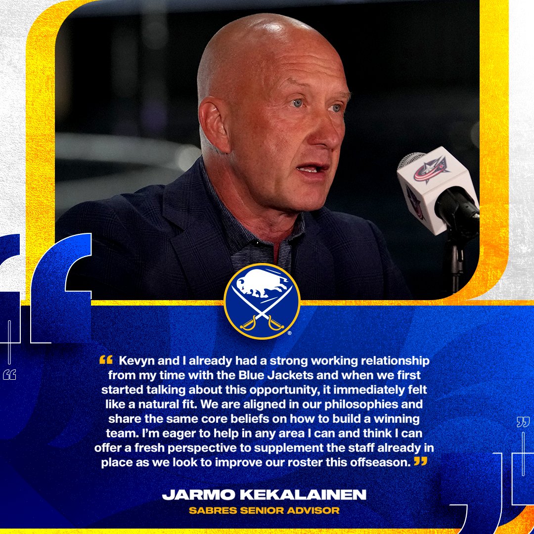 Jarmo Kekalainen on joining the Sabres front office staff. ⬇️

Read more → bufsabres.co/3FeqpYM