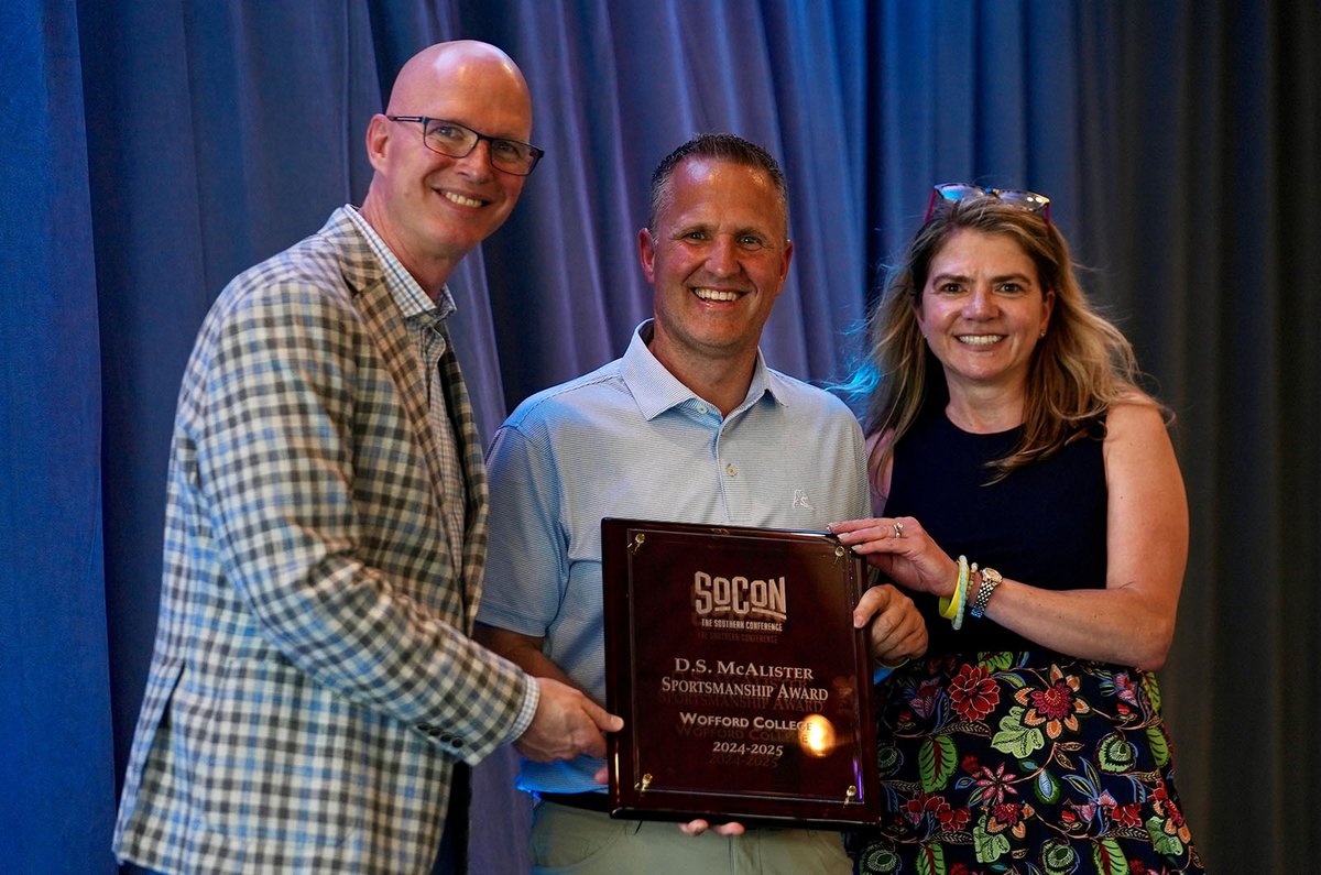 Wofford Terriers (@woffordterriers) on Twitter photo At the <a href="/SoConSports/">The Southern Conference</a> meetings this week, Wofford was honored with the 2024-25 D.S. McAlister Sportsmanship Award! At the <a href="/SoConSports/">The Southern Conference</a> meetings this week, Wofford was honored with the 2024-25 D.S. McAlister Sportsmanship Award!