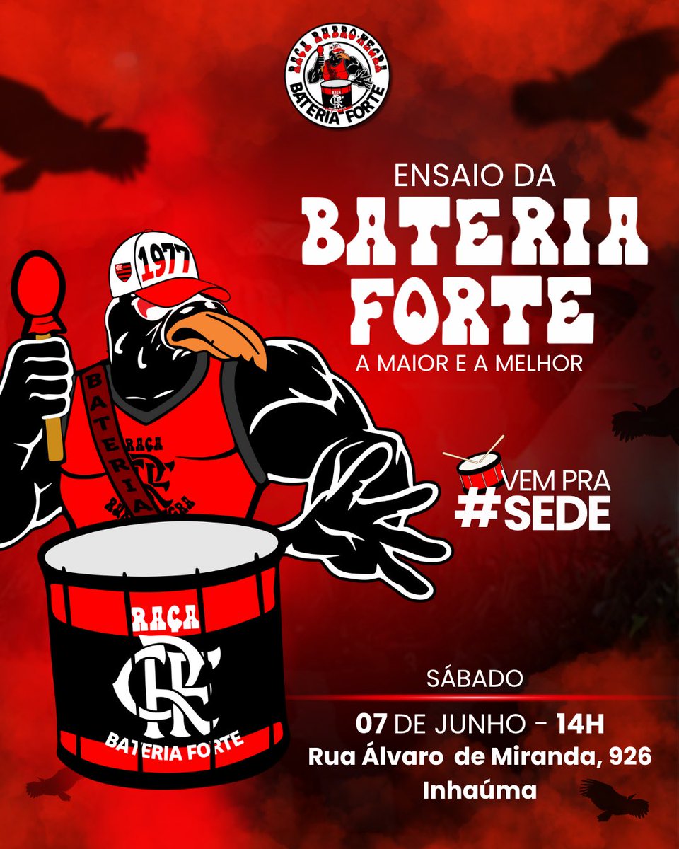 No próximo fim de semana, a Bateria da Raça vai ensaiar as músicas tradicionais que marcaram presença nas arquibancadas nas décadas de 80, 90 e 2000.

A ideia é trazer de volta a energia daquela época, com os cantos que faziam o Maraca pulsar diferente.
Se você viveu esse tempo,