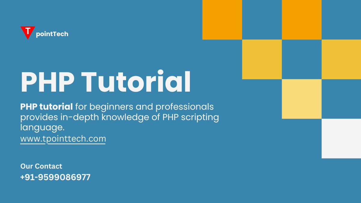 himani_monu's tweet image. PHP Tutorial | Learn PHP Programming for Beginners - Tpoint Tech
vivastreet.co.in/computer/noida… #php #technology #scriptinglanguage #programming #phptutorial @TpointTech @tpointtechian