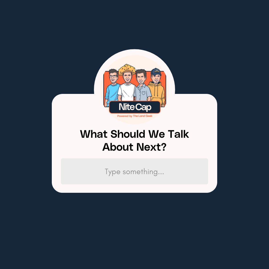 Got a question for Mark or the Nite Cap crew❓

Something you’re stuck on or curious about in land investing?

Drop it here: forms.gle/xV8fCHoyasJxFn…

We might feature it in an upcoming episode!

Let’s make #NiteCap even better—together! 🤩