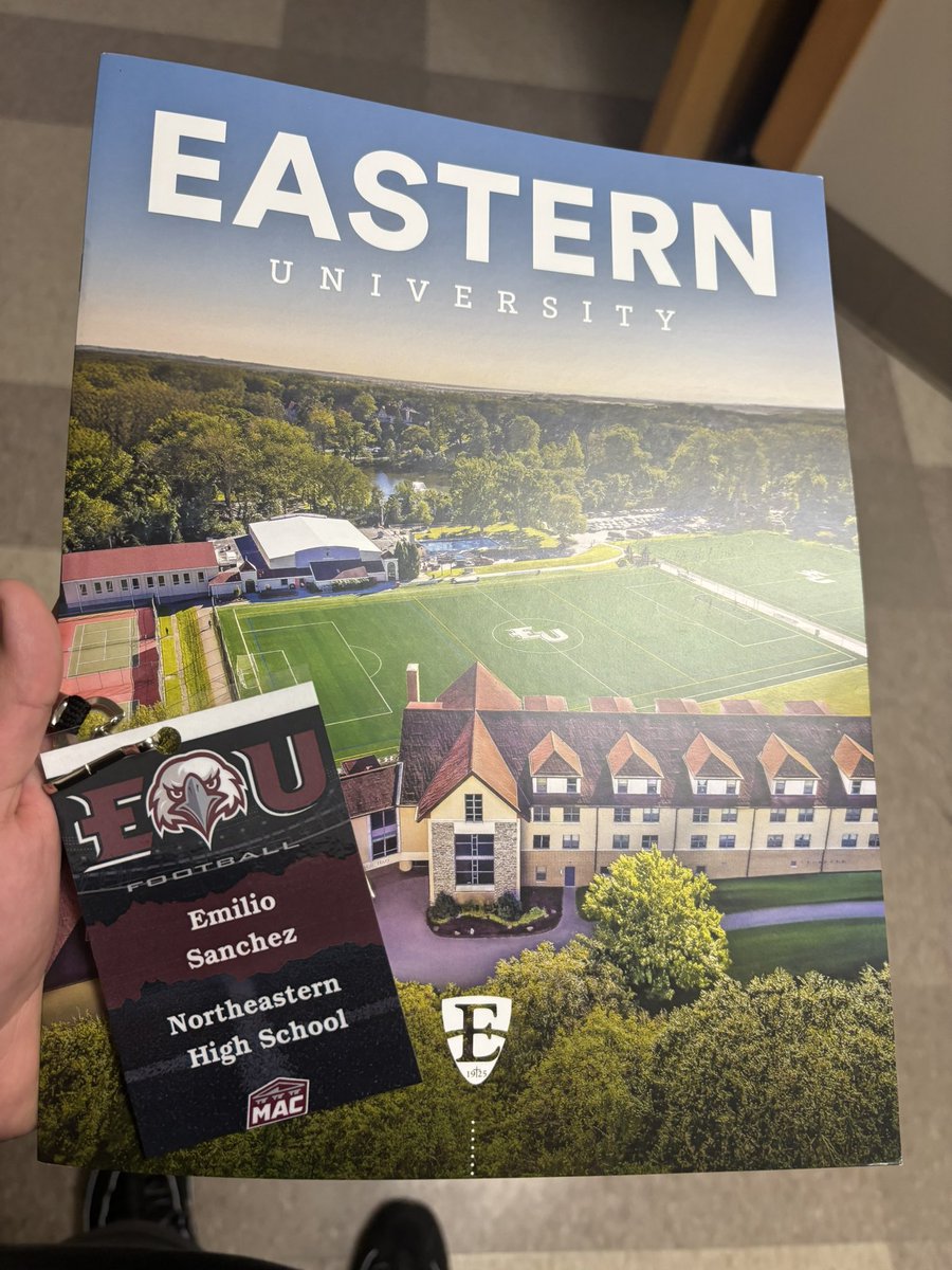 Had a great visit at <a href="/EUEaglesFB/">Eastern University Football</a>. Thanks to all the coaches that showed me around campus. <a href="/CoachNateHinkle/">Nate Hinkle</a> <a href="/CoachSHess/">Steele Hess</a> <a href="/CoachScottEU/">Colin Scott</a> <a href="/Coach_Crock/">Billy Crocker</a> 

<a href="/BologaNEFB/">Ryan Bologa</a> <a href="/NE_BobcatFB/">Northeastern Bobcat Football</a>