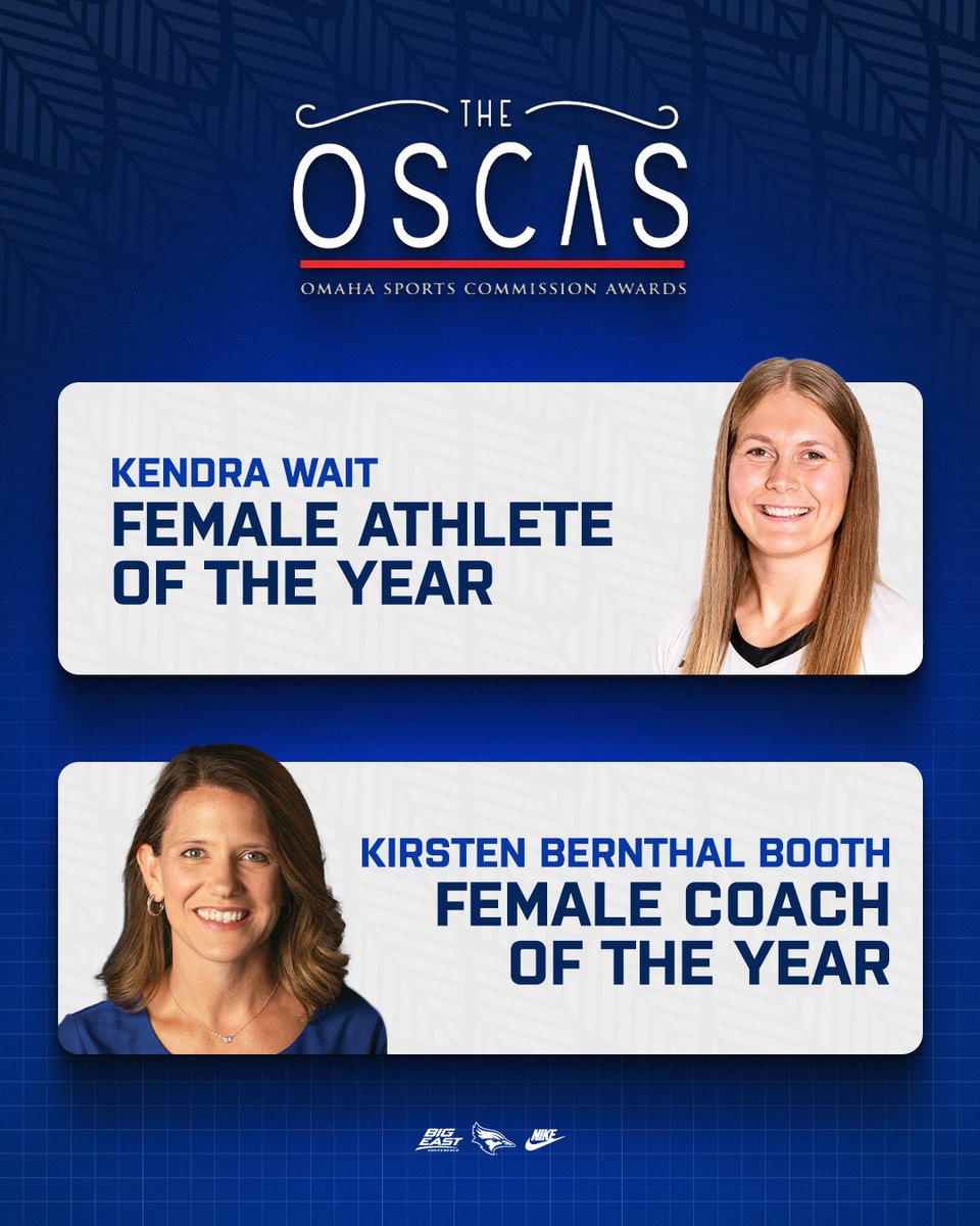 Creighton Volleyball (@creightonvb) on Twitter photo Congratulations to our very own Kendra Wait and Kirsten Bernthal Booth on winning a pair of awards from <a href="/Omaha_Sport/">Omaha Sports Commission</a>!
Kendra Wait is the 2025 OSCAS Female Athlete of the Year and Coach Booth is the 2025 OSCAS Female Coach of the Year. ๐
๐ฐ gocreighton.com/news/2025/5/30โฆ
#GoJays Congratulations to our very own Kendra Wait and Kirsten Bernthal Booth on winning a pair of awards from <a href="/Omaha_Sport/">Omaha Sports Commission</a>!
Kendra Wait is the 2025 OSCAS Female Athlete of the Year and Coach Booth is the 2025 OSCAS Female Coach of the Year. ๐
๐ฐ gocreighton.com/news/2025/5/30โฆ
#GoJays
