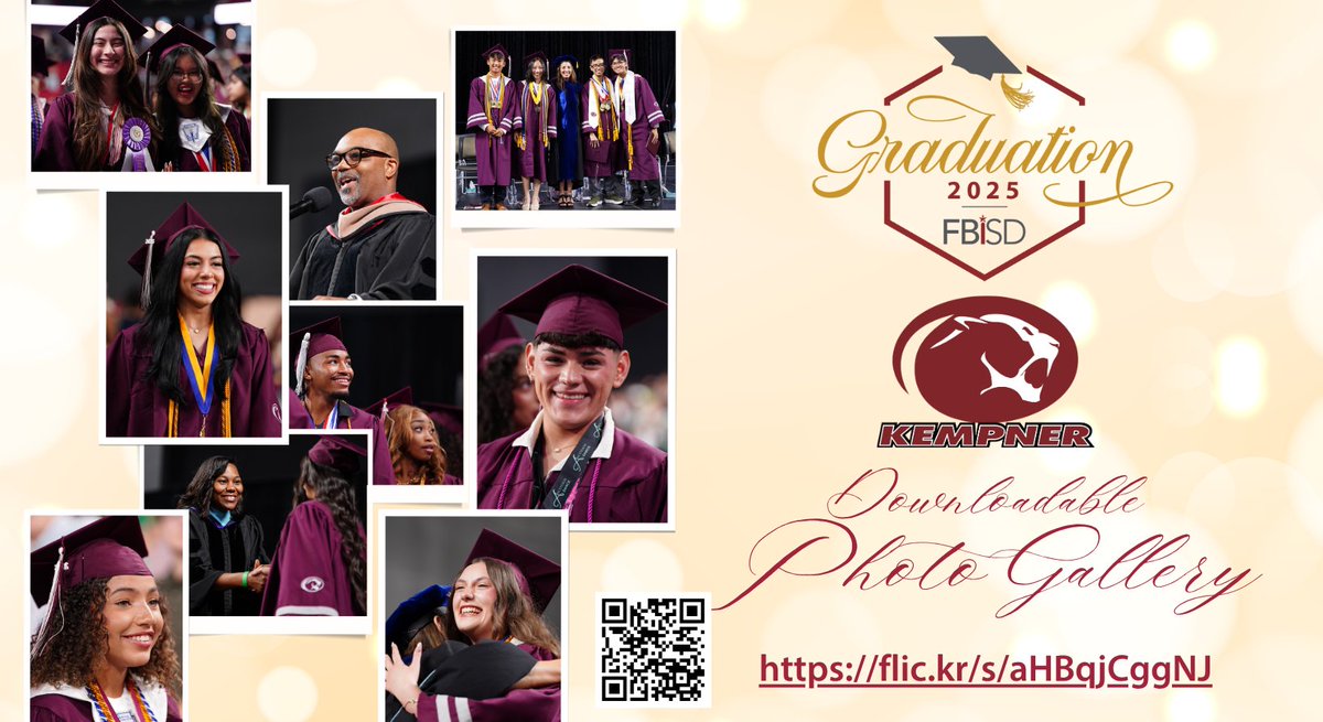 Fort Bend ISD (@fortbendisd) on Twitter photo 🎓 Celebrate our Fort Bend ISD Graduates! The Kempner High School Class of 2025 photo gallery is now live. View and download your favorite moments from this unforgettable day. Congratulations, Cougars! flic.kr/s/aHBqjCggNJ
#FBISDGraduation #ClassOf2025 #FBISDProud <a href="/KHS_Cougars/">Kempner High School</a> 🎓 Celebrate our Fort Bend ISD Graduates! The Kempner High School Class of 2025 photo gallery is now live. View and download your favorite moments from this unforgettable day. Congratulations, Cougars! flic.kr/s/aHBqjCggNJ
#FBISDGraduation #ClassOf2025 #FBISDProud <a href="/KHS_Cougars/">Kempner High School</a>