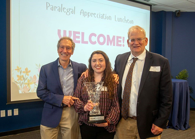 Congratulations to Abbi Wagers, who received the 2025 IndyBar Paralegal of the Year Award at the Indianapolis Bar Association &amp; Foundation Paralegal Appreciation Luncheon on May 29. Partners Dave Swider and Sam Laurin accompanied Abbi at lunch. boselaw.com/2025/05/abbi-w…