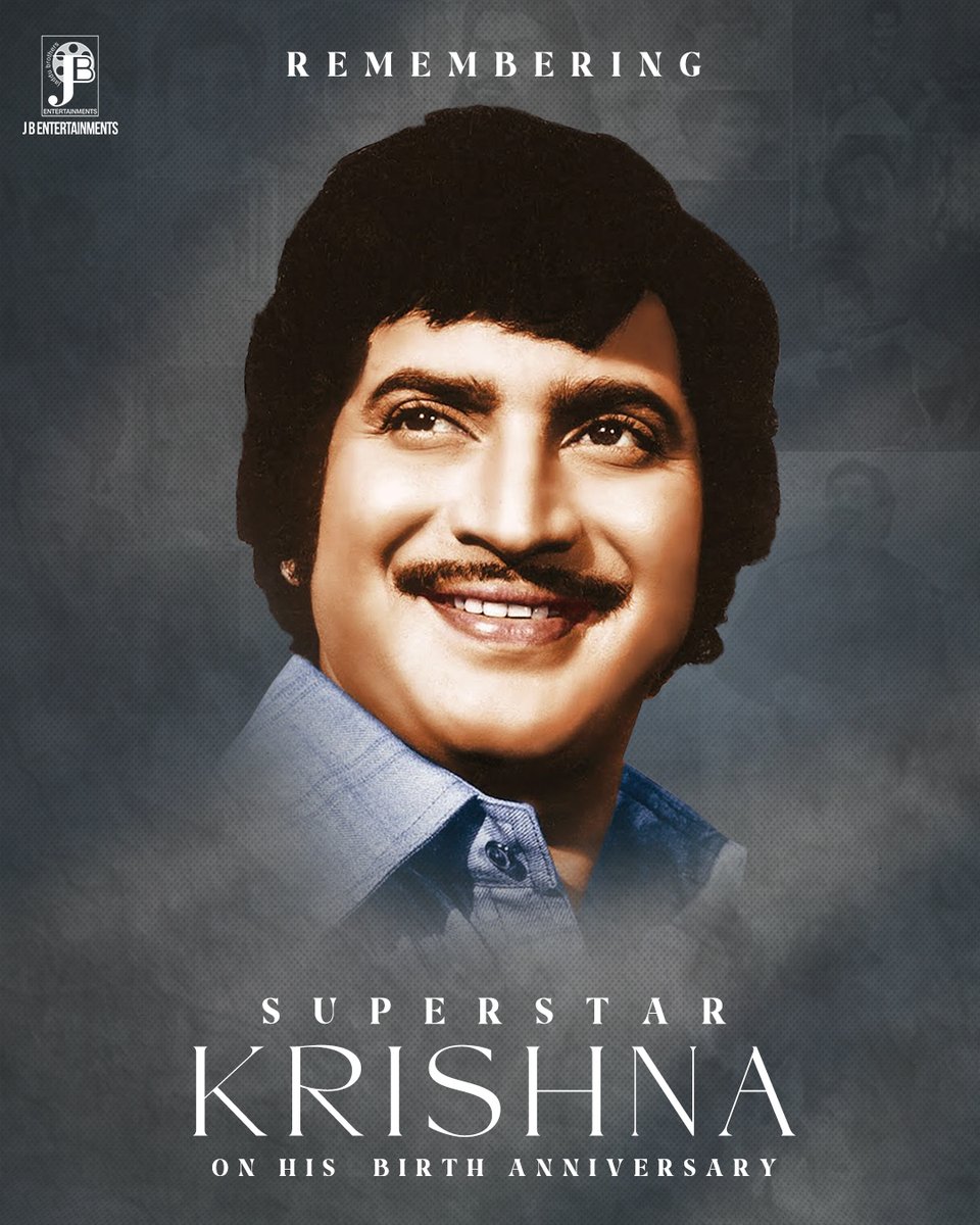 Remembering #SuperstarKrishna Garu on his birth anniversary.💐

A legend whose impact on Indian cinema will never fade.🙏
Your legacy is eternal. ✨

#SSKLivesOn