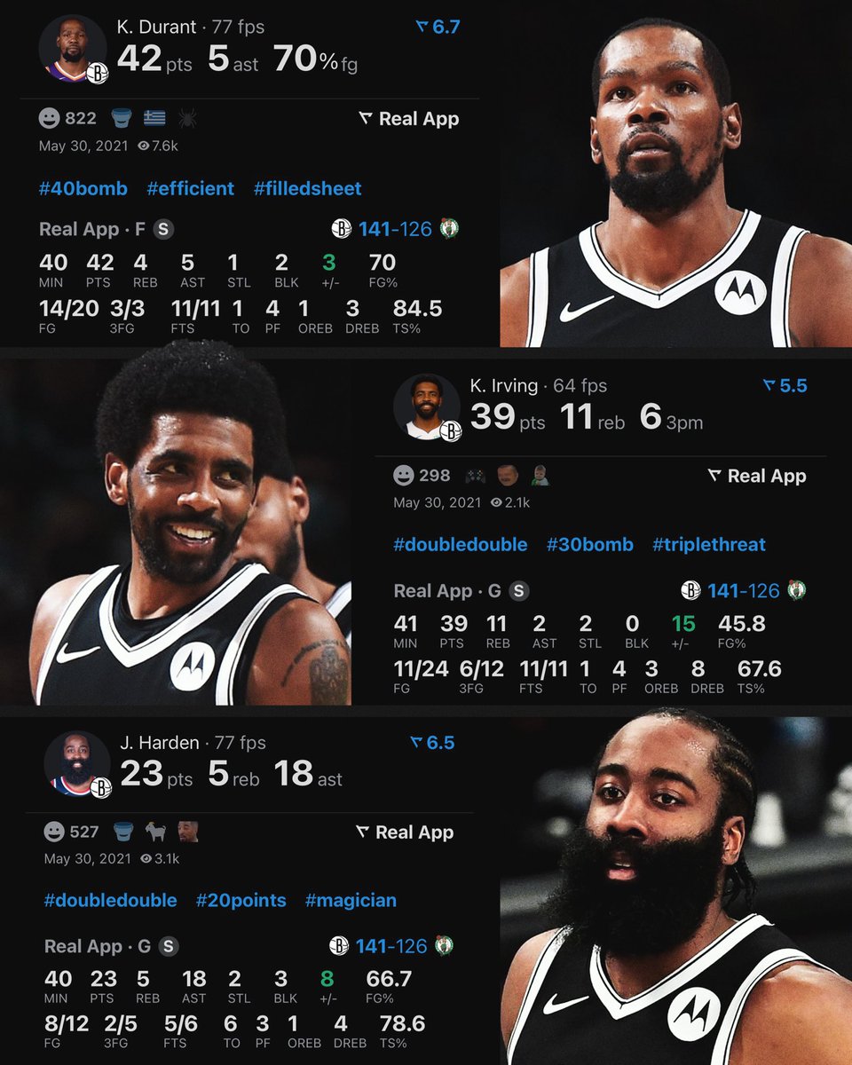 KD, Kyrie, &amp; Harden on this day in 2021: