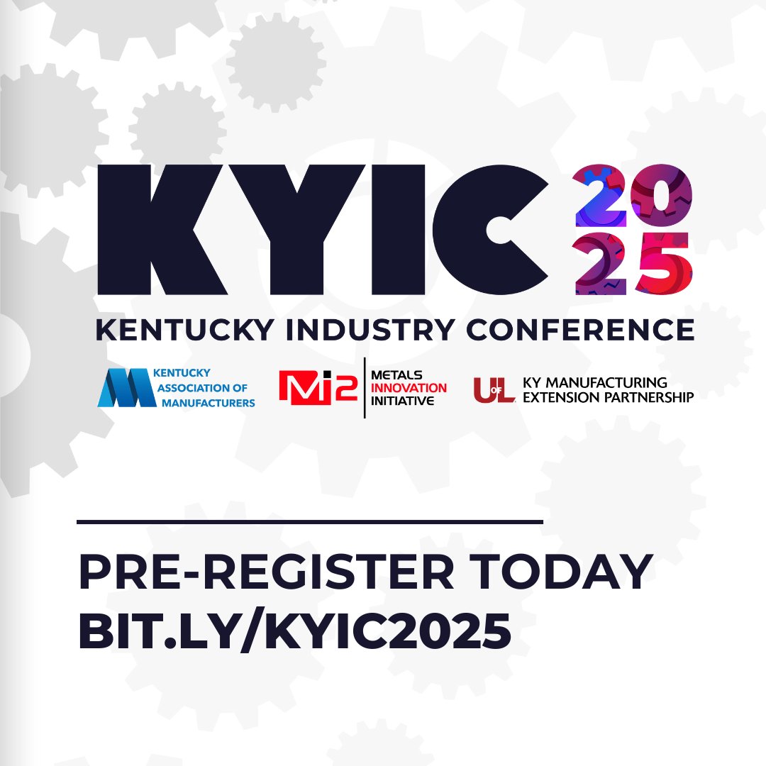 Metals Innovation Initiative (@mi2kentucky) on Twitter photo Big news from <a href="/kymanufacturing/">Kentucky Association of Manufacturers (KAM)</a>, MI2, and the Kentucky Manufacturing Extension Partnership — Pre-registration is NOW OPEN for the 2025 Kentucky Industry Conference happening October 27-29 at the Central Bank Center in Lexington, KY!
Be the first in the know: pre-register today to Big news from <a href="/kymanufacturing/">Kentucky Association of Manufacturers (KAM)</a>, MI2, and the Kentucky Manufacturing Extension Partnership — Pre-registration is NOW OPEN for the 2025 Kentucky Industry Conference happening October 27-29 at the Central Bank Center in Lexington, KY!
Be the first in the know: pre-register today to
