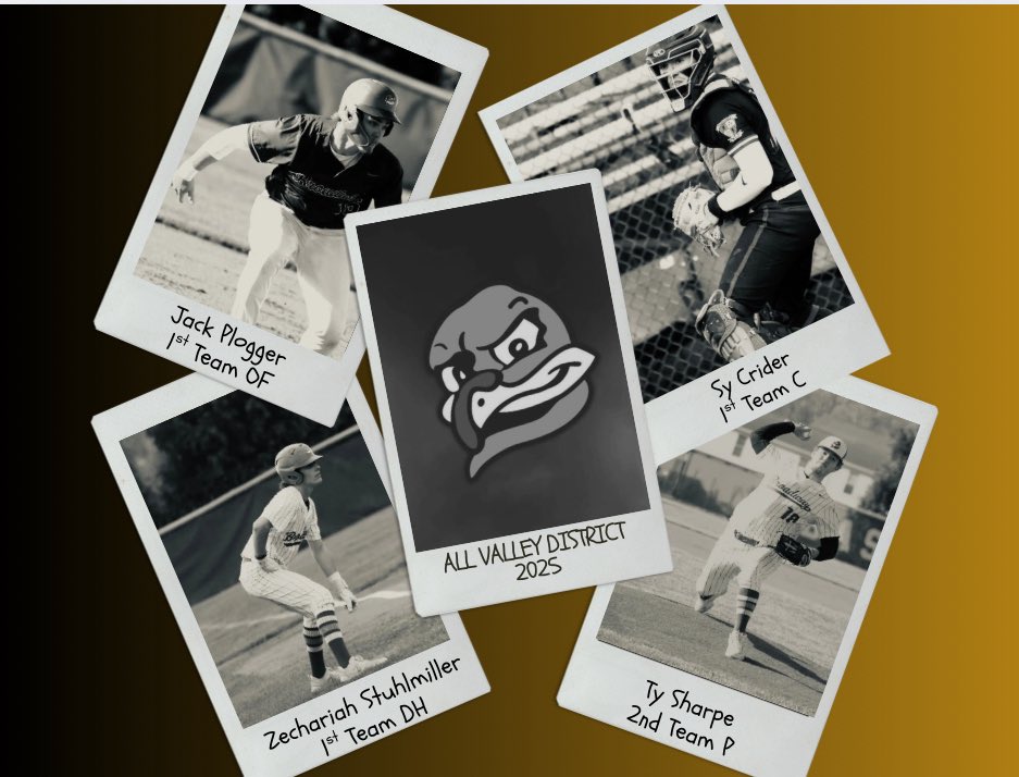 🏆2025 VHSL All Valley District Selections👇👇 

1st Team: 
🥇Senior
      Josiah Crider, C
🥇Junior 
      Zechariah Stuhlmiller, DH
🥇Sophomore 
      Jackson Plogger, OF

2nd Team:
🥈 Senior
       Ty Sharpe, P

👏👏Congratulations Men!!

#LaceUp #ForTheTown