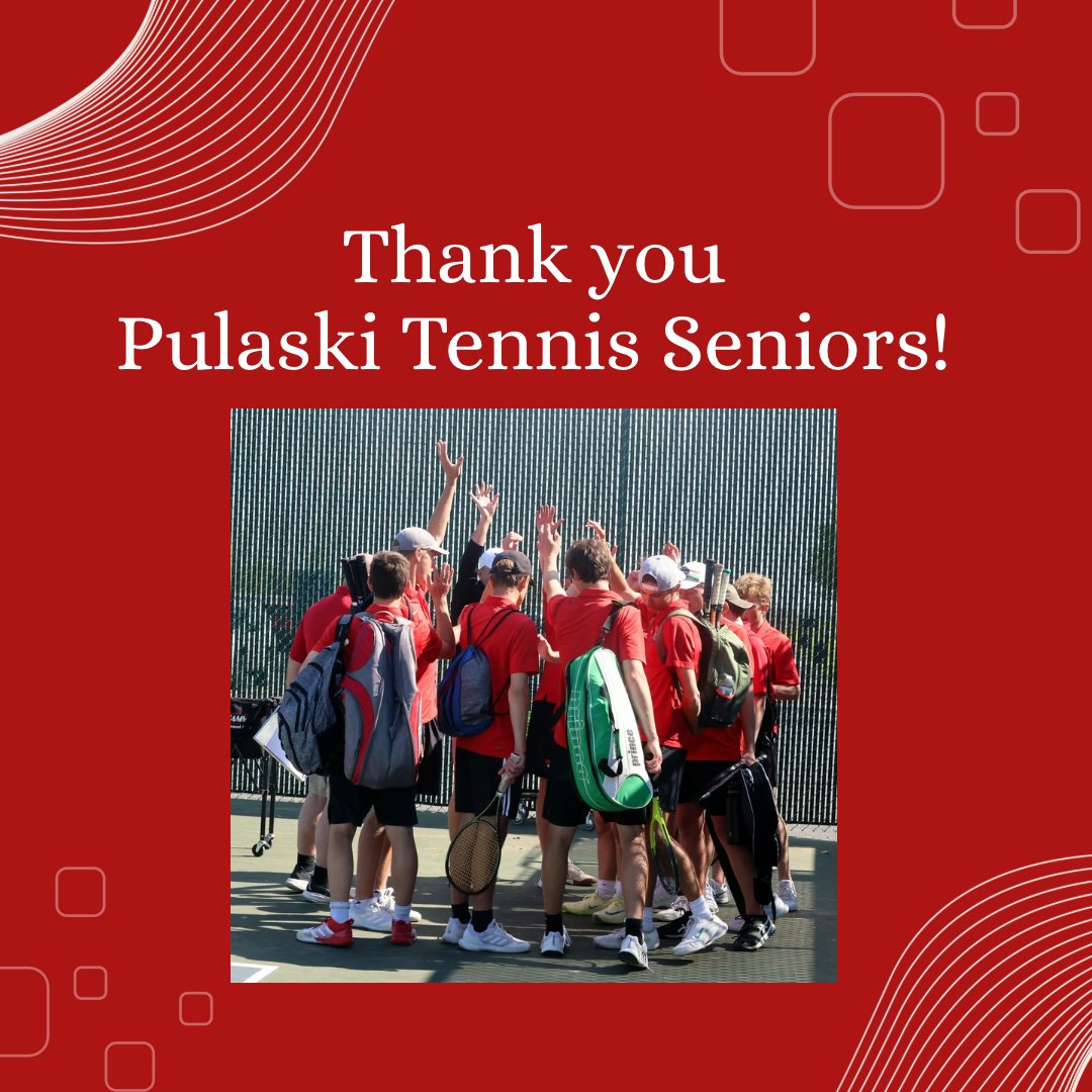 Thank you to all of the Pulaski Boys Tennis Seniors, on making the Boys Tennis season a year to remember!
#ThankYouSeniors
#BoysTennis🎾