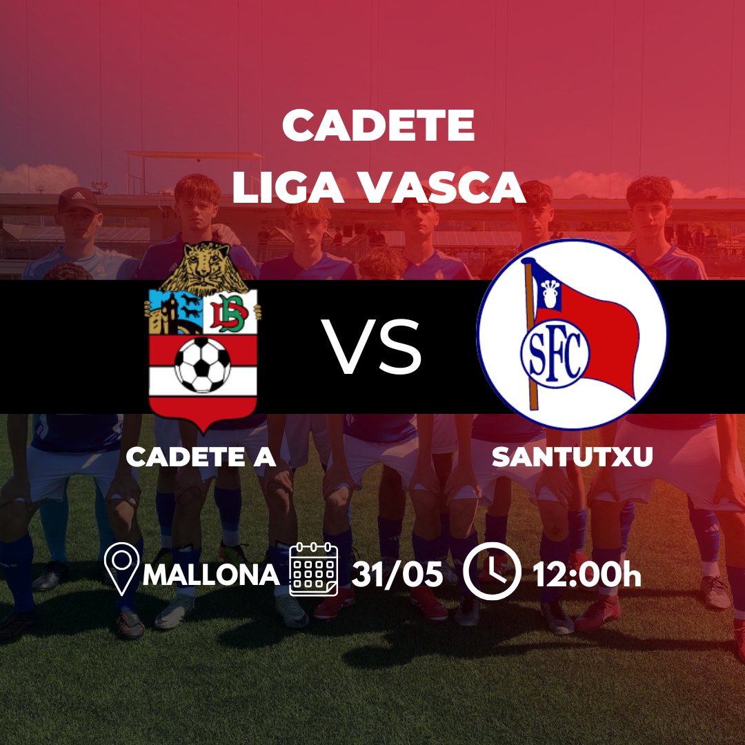 🏆 El Cadete A se juega mañana la posibilidad de entrar en Copa Vasca en el último derbi de Mallona y último partido de liga de este año.

💪 A por ello ekipo! 

🔴⚫ Aupa Danok 🔴⚫
