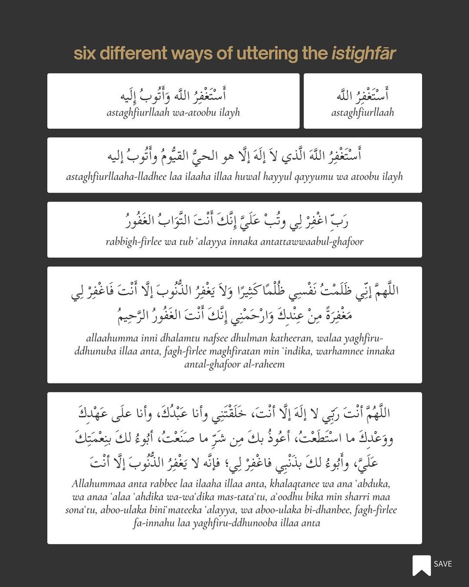 Six different ways of saying Istighfar...