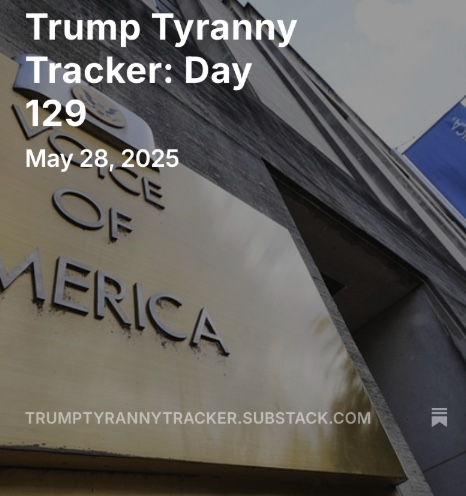 Trump Tyranny Tracker: Day 129 is out!

The daily tracker documenting the latest in corruption, power consolidation, civil &amp; human rights abuses, and weaponization of government news. trumptyrannytracker.substack.com/p/trump-tyrann…