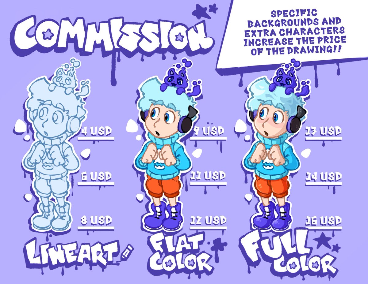 Juanc_h00's tweet image. Open commissions!! 🌟
~Hello friends, I wanna show my new price board along with some specifications 🌱
💫I'm 100% available, and I try to do the best with my commissions. If you are interested, text me on the DM💫
#Commission #art