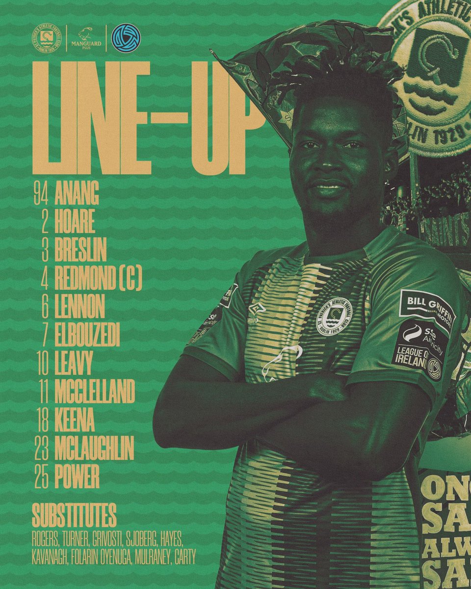 Our Saints in Sligo

• Anang plays 
• Lennon returns from suspension  
• Power starts on return to Showgrounds 
• McLaughlin, McClelland &amp; Keena also come in
• Academy boys Hayes &amp; Folarin on the bench 
• Baggley (suspended), Kazeem, Forrester &amp; Melia miss out  

#StPatsFC