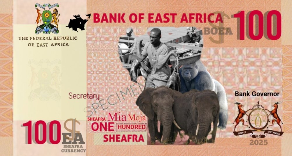 EAC-IPU Kenya 🇰🇪 (@eac_ipu_ke) on Twitter photo New update on the /<a href="/SheafraCurrency/">East African Sheafra Currency</a> comes with a new SHF. 100 <a href="/SheafraCurrency/">East African Sheafra Currency</a> specimen Note. New update on the /<a href="/SheafraCurrency/">East African Sheafra Currency</a> comes with a new SHF. 100 <a href="/SheafraCurrency/">East African Sheafra Currency</a> specimen Note.