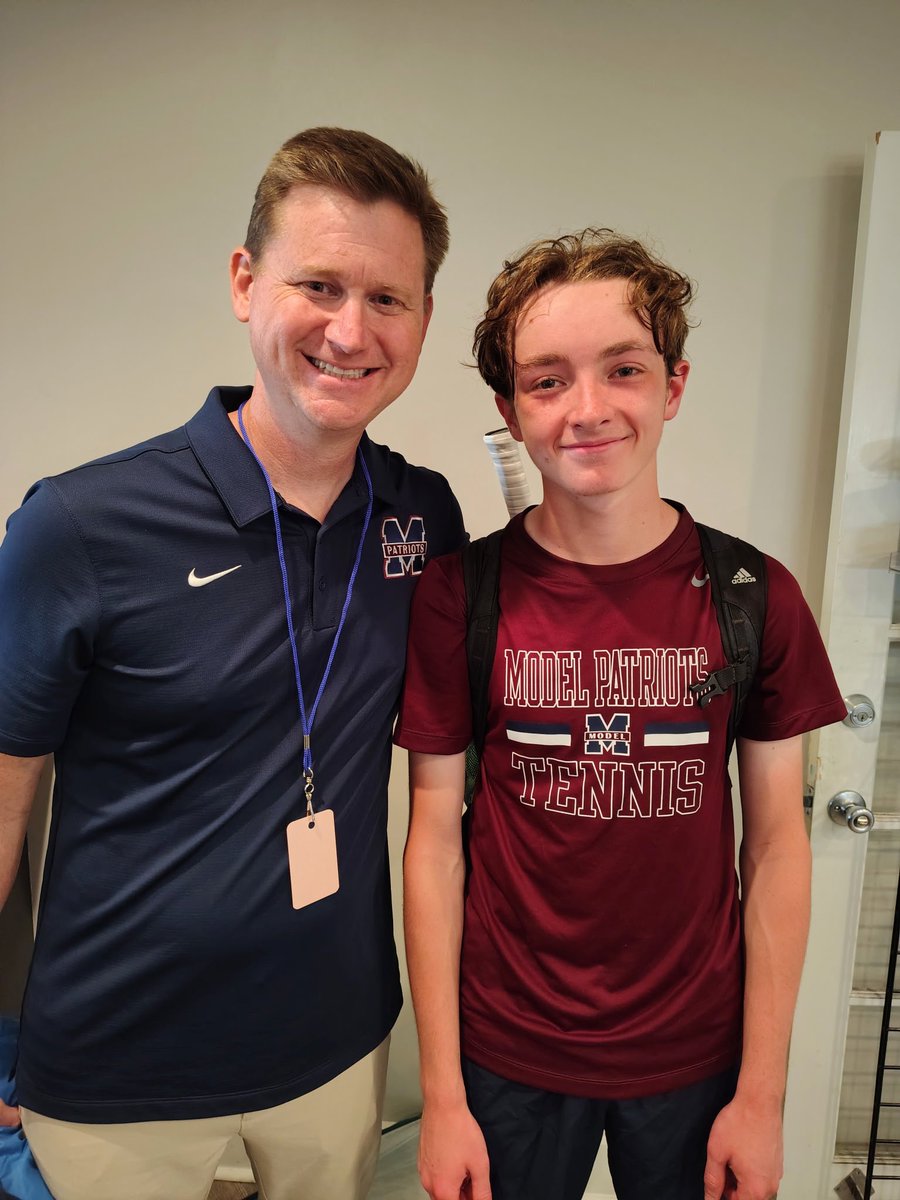 Coach Blakeman and David after a terrific run in the Tennis State Tournament!