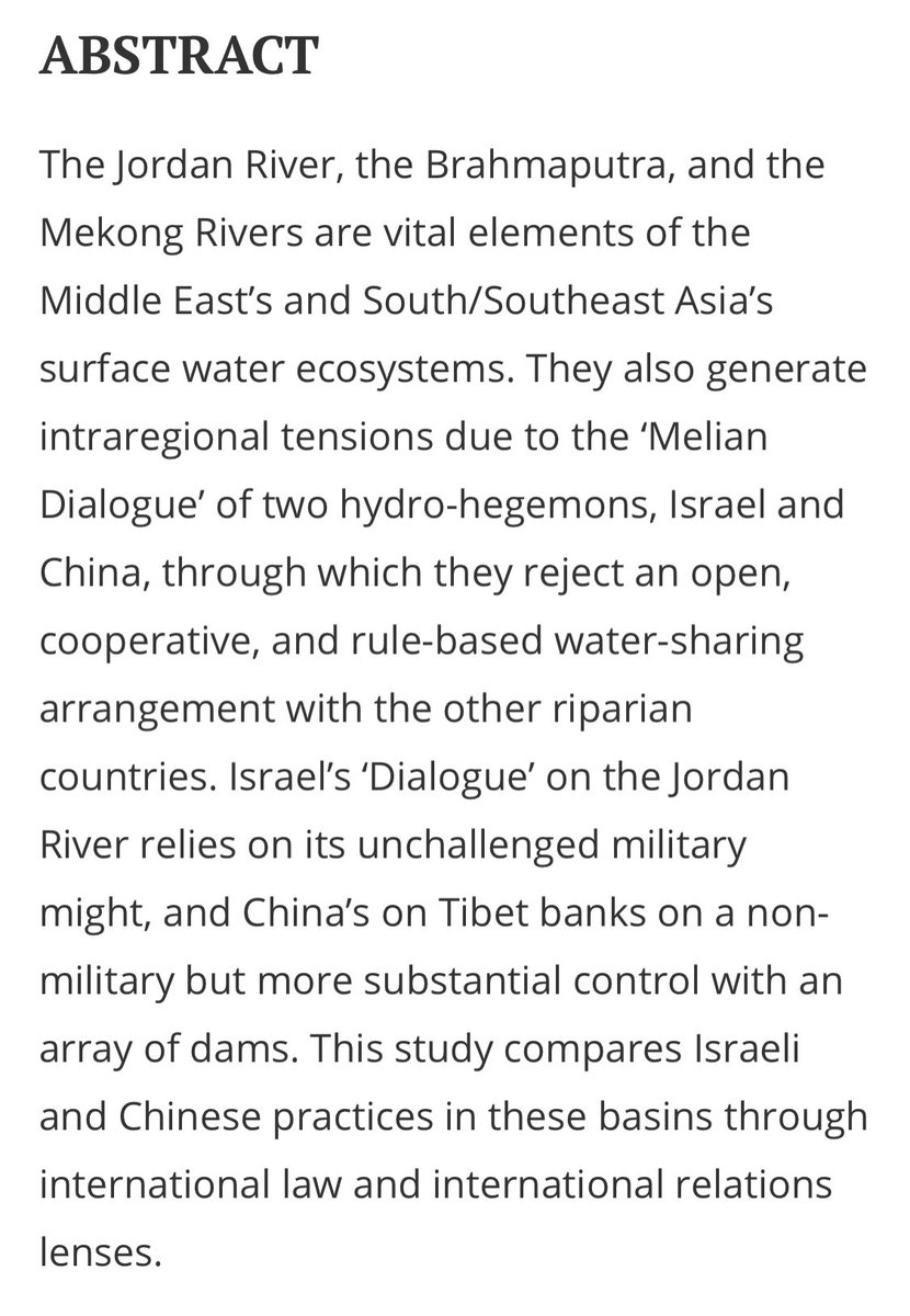 ASBÜ Uluslararası İlişkiler (@asbuuib) on Twitter photo 🆕 Publication Alert!
We are pleased to announce <a href="/gurol_baba/">Gurol Baba</a> has published in the International Journal of Water Resources Development (SCI, Q1, H-index: 71):
📑Hydraulic pressure in the Middle East and South/Southeast Asia: comparing Israeli and Chinese ‘Melian Dialogue 🆕 Publication Alert!
We are pleased to announce <a href="/gurol_baba/">Gurol Baba</a> has published in the International Journal of Water Resources Development (SCI, Q1, H-index: 71):
📑Hydraulic pressure in the Middle East and South/Southeast Asia: comparing Israeli and Chinese ‘Melian Dialogue
