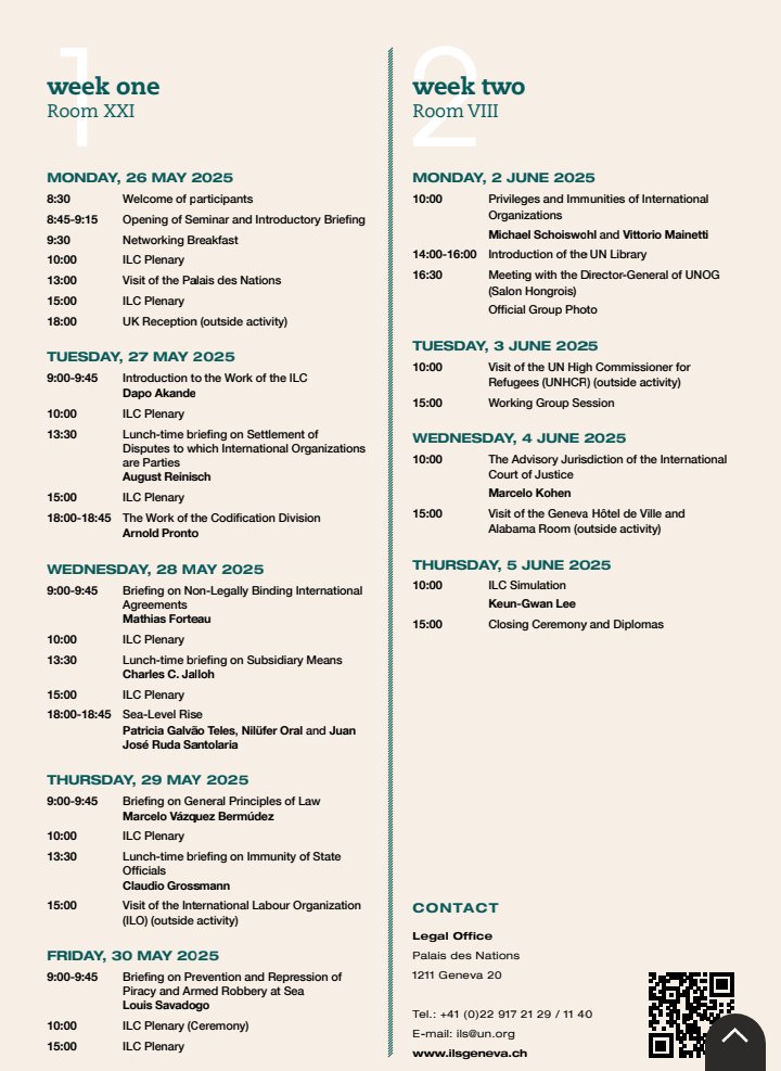 LMGR02's tweet image. Cinquante-neuvième session du Séminaire de droit international organisé par l’Office des Nations Unies à Genève, en parallèle de la soixante-seizième session de la Commission du droit international (26 mai au 5 juin 2025)