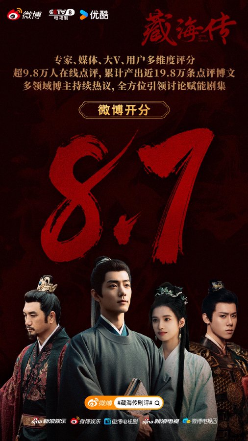honestly zhz isn't even in competition with any drama but itself now lmao like each eps breaking ratings and views of the previous ones,9.4 imdb rating, 8.7 weibo rating and almost 100 million views per day! no wonder it's called THE cultural phenomenon drama!
#LegendofZangHai