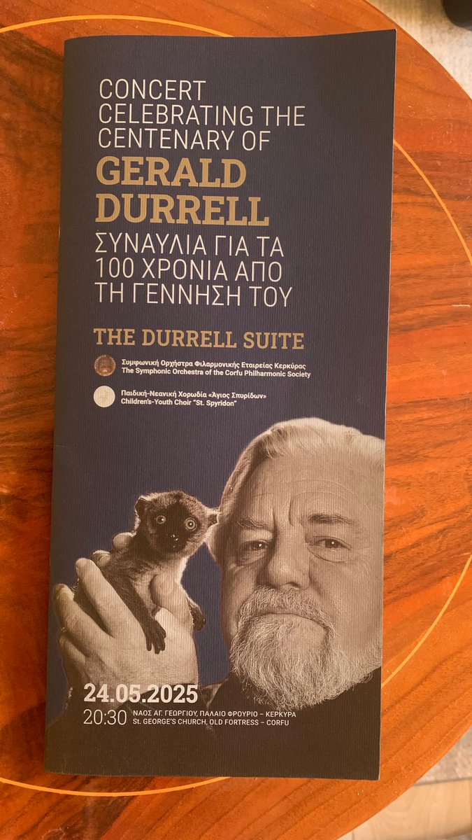 CorfuArts's tweet photo. Last weekend in Corfu there was a spectacular concert to celebrate the life, work & centenary of #GeraldDurrell - I missed it 😢 but happily son Philip attended - gorgeous choral & orchestral music at beautiful St George's church in the old fortress @DurrellSociety @lee https://t.co/27AMukHIlk