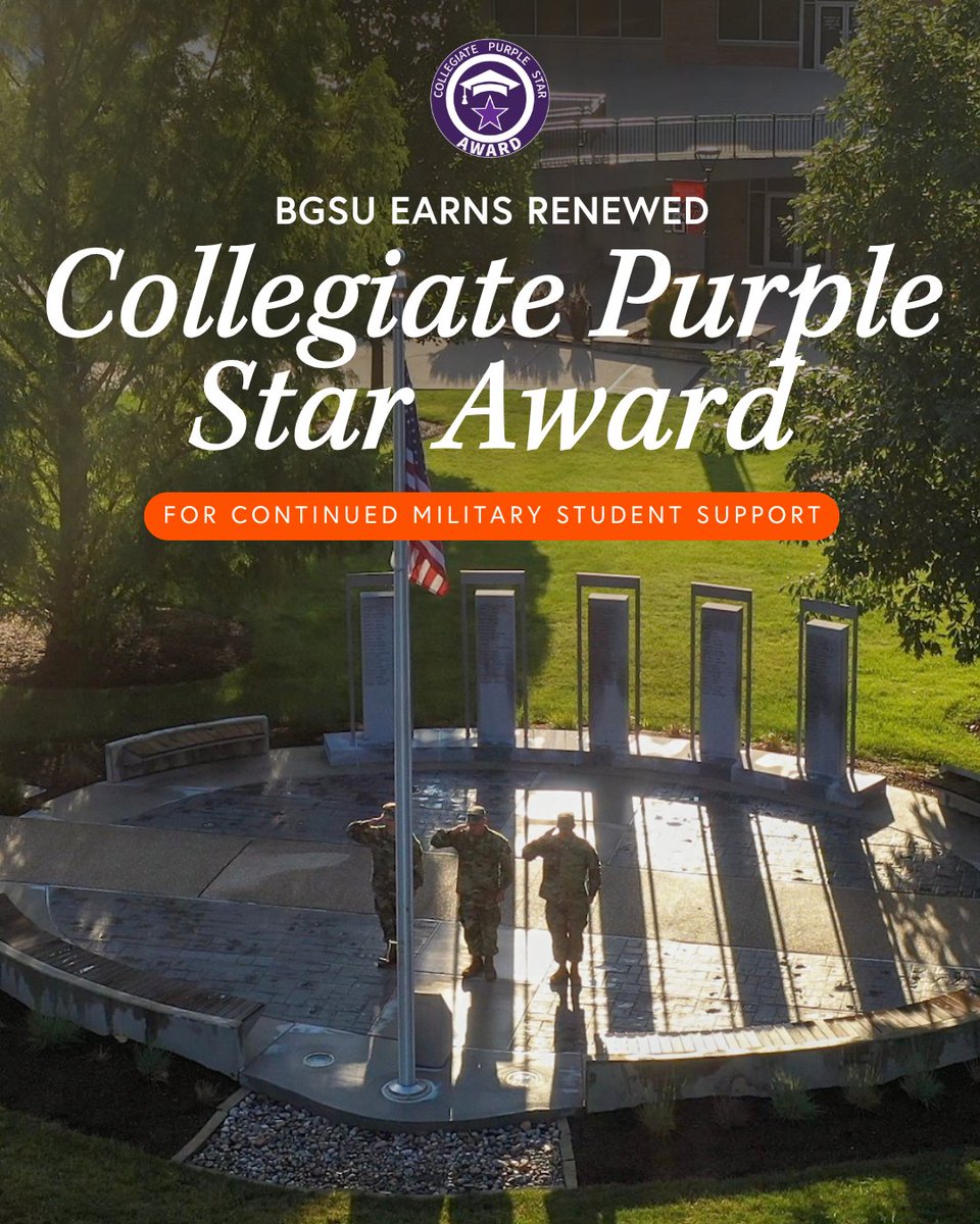 Bowling Green State University (@bgsu) on Twitter photo #BGSU has once again earned the Collegiate Purple Star designation from the Ohio Department of Higher Education (<a href="/OhioHigherEd/">Ohio Higher Ed</a>), recognizing our commitment to military-affiliated students - a commitment that also makes us the No. 1 university in the Midwest for veterans and #BGSU has once again earned the Collegiate Purple Star designation from the Ohio Department of Higher Education (<a href="/OhioHigherEd/">Ohio Higher Ed</a>), recognizing our commitment to military-affiliated students - a commitment that also makes us the No. 1 university in the Midwest for veterans and