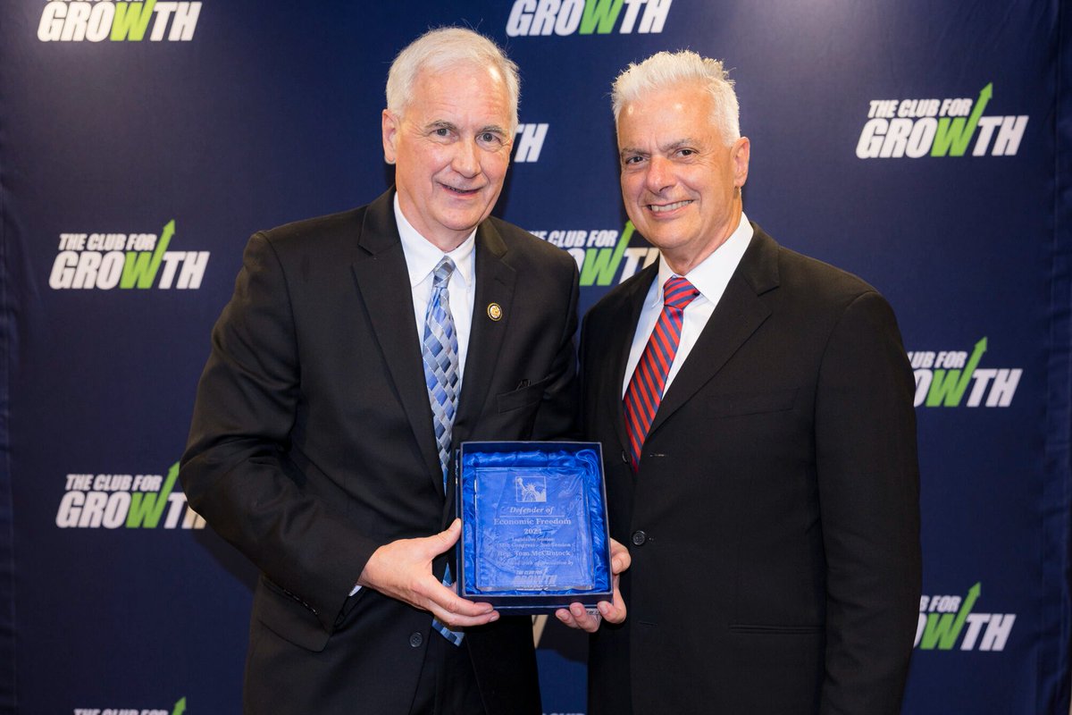 Club for Growth (@club4growth) on Twitter photo 🏆 Congratulations to <a href="/RepMcClintock/">Tom McClintock</a> — recognized by Club for Growth as a Defender of Economic Freedom!
This award is based on voting records presented by the @cfgFoundation’s 2024 Congressional Scorecard and honors those who consistently support pro-growth economic policies in 🏆 Congratulations to <a href="/RepMcClintock/">Tom McClintock</a> — recognized by Club for Growth as a Defender of Economic Freedom!
This award is based on voting records presented by the @cfgFoundation’s 2024 Congressional Scorecard and honors those who consistently support pro-growth economic policies in