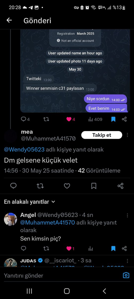 Angel🎗 (@angellannauss) on Twitter photo Arkadaşlar hangi kızı tehdit edecekler bilmem ama eğer bu kişi bensem lütfen beni yanlız bırakmayın🙏🏻
#C31K
<a href="/__iscariot_/">ᴊᴜᴅᴀs</a> <a href="/_aytug__/">Aytuğ</a> <a href="/akamedone/">akame 🏳️🌈🏳️⚧️</a> <a href="/Burakarsivi/">Burakarsiv</a> <a href="/HunterKolu/">Hunter'ın Sağ Kolu</a> <a href="/kisacapoli/">Polinov</a> Arkadaşlar hangi kızı tehdit edecekler bilmem ama eğer bu kişi bensem lütfen beni yanlız bırakmayın🙏🏻
#C31K
<a href="/__iscariot_/">ᴊᴜᴅᴀs</a> <a href="/_aytug__/">Aytuğ</a> <a href="/akamedone/">akame 🏳️🌈🏳️⚧️</a> <a href="/Burakarsivi/">Burakarsiv</a> <a href="/HunterKolu/">Hunter'ın Sağ Kolu</a> <a href="/kisacapoli/">Polinov</a>