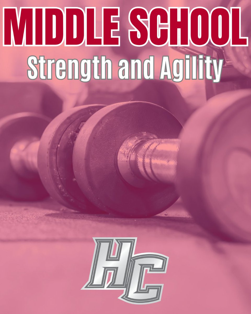 Middle School Strength and Agility will start on June 9th from 9-10AM at the high school gym. 
Welcome to boys and girls entering 6-8th grade fall of 2025.

Monday - Wednesday