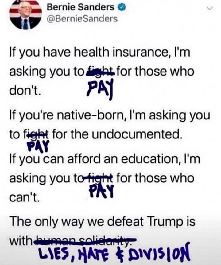 Bonafide (@bonafidesven) on Twitter photo <a href="/BernieSanders/">Bernie Sanders</a> Hey ya old dried up socialist nut sack! This is what you actually mean to say, you just don’t have the balls to say it! <a href="/BernieSanders/">Bernie Sanders</a> Hey ya old dried up socialist nut sack! This is what you actually mean to say, you just don’t have the balls to say it!